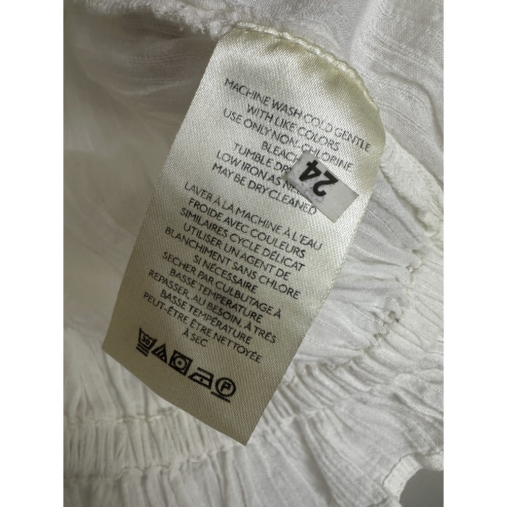 NEW Free People Little Cloud Button-Up Crop Top V-Neck Short Sleeve Sheer XS - Picture 7 of 14